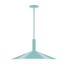 Montclair Light Works STGX478-48-L10 - 24" Stack Shallow Cone LED Stem Hung Pendant, Sea Green