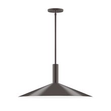 Montclair Light Works STGX478-51-L10 - 24" Stack Shallow Cone LED Stem Hung Pendant, Architectural Bronze