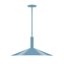 Montclair Light Works STGX478-54-L10 - 24" Stack Shallow Cone LED Stem Hung Pendant, Light Blue