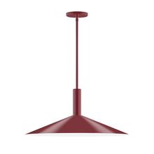 Montclair Light Works STGX478-55-L10 - 24" Stack Shallow Cone LED Stem Hung Pendant, Barn Red