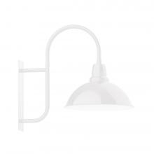 Montclair Light Works WMF109-44-W18-L13 - 18" Cafe shade LED Wall Mount sconce with wire grill, White