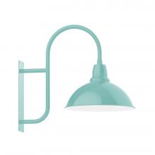 Montclair Light Works WMF109-48-W18-L13 - 18" Cafe shade LED Wall Mount sconce with wire grill, Sea Green