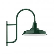 Montclair Light Works WMF185-42-W18-L13 - 18" Warehouse shade, LED Wall Mount light with wire grill, Forest Green