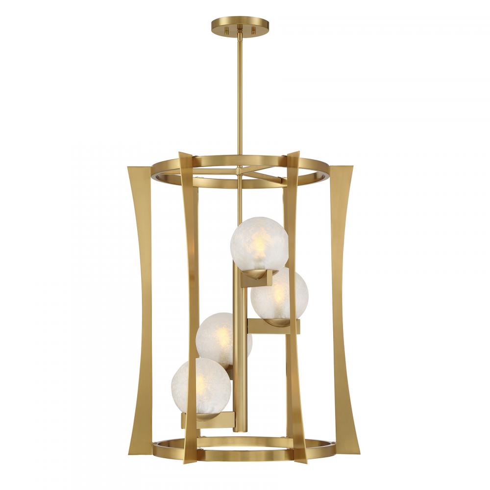 Darien 4-Light Pendant in Warm Brass