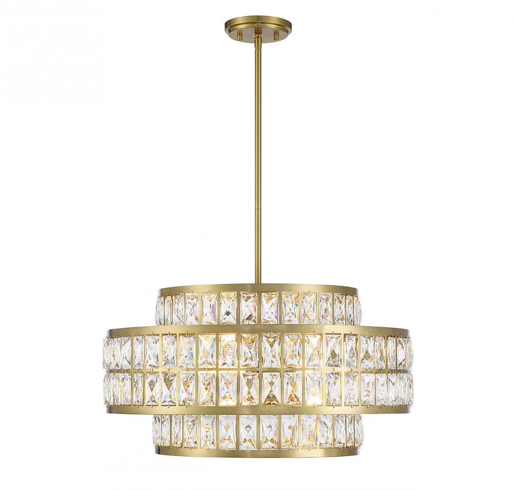 Renzo 4-Light Pendant in Warm Brass