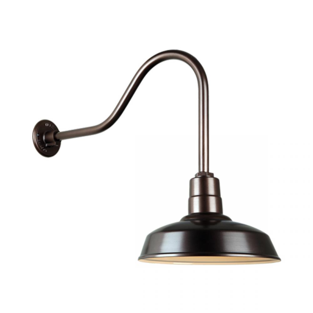 14" Gooseneck Light Warehouse Shade, QSNHL-H Arm