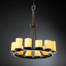 Justice Design Group CNDL-8763-10-CREM-DBRZ - Dakota 12-Light Ring Chandelier (Tall)