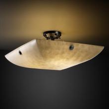 Justice Design Group CLD-9654-25-MBLK-F1-LED-6000 - 36" Semi-Flush Bowl w/ Pair Cylindrical Finials