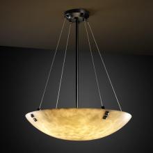 Justice Design Group CLD-9667-25-MBLK-F1-LED-6000 - 48" Pendant Bowl w/ Pair Cylindrical Finials