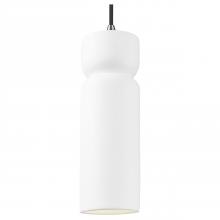 Justice Design Group CER-6510-WHT-NCKL-BKCD-LED1-700 - Tall Hourglass LED Pendant