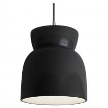 Justice Design Group CER-6515-BLK-NCKL-BKCD-LED1-700 - Large Hourglass LED Pendant