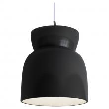 Justice Design Group CER-6515-BLK-NCKL-WTCD-LED1-700 - Large Hourglass LED Pendant