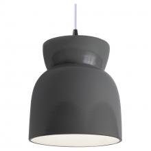 Justice Design Group CER-6515-GRY-MBLK-WTCD-LED1-700 - Large Hourglass LED Pendant