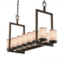 Justice Design Group FAB-8769-10-WHTE-DBRZ-LED14-9800 - Dakota 14-Light Bridge LED Chandelier (Short)