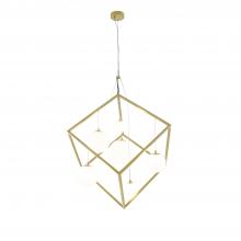 Justice Design Group FSN-4442-OPAL-BRSS - Pixie 6-Light Cube Pendant