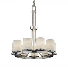 Justice Design Group POR-8766-10-WAVE-NCKL-LED9-6300 - Dakota 9-Light Ring LED Chandelier