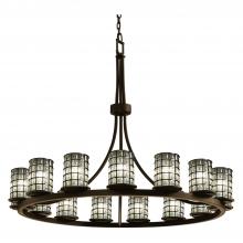 Justice Design Group WGL-8715-10-GRCB-DBRZ-LED15-10500 - Dakota 15-Light 1-Tier Ring LED Chandelier