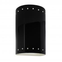 Justice Design Group CER-0990W-BKMT-LED1-1000 - Small LED Cylinder w/ Perfs - Closed Top (Outdoor)