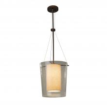 Justice Design Group FAB-8010-CREM-DBRZ - Amani 1-Light Center Drum Pendant