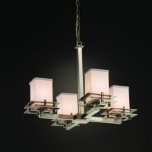 Justice Design Group FAB-8100-15-WHTE-NCKL - Metropolis 4-Light Chandelier