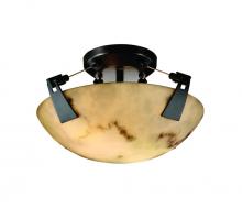 Justice Design Group FAL-9630-25-MBLK-LED-2000 - 14" Semi-Flush Bowl w/ Tapered Clips