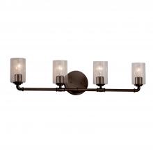 Justice Design Group FSN-8464-10-SEED-DBRZ - Bronx 4-Light Bath Bar