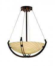 Justice Design Group FSN-9721-35-WEVE-DBRZ-LED-3000 - 18" Pendant Bowl w/ Crossbar