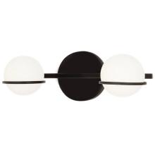 Justice Design Group FSN-4162-OPAL-MBLK - Centric 2-Light Bath Bar