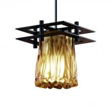 Justice Design Group GLA-8165-16-AMBR-DBRZ-BKCD - Metropolis 1-Light Small Pendant (2 Flat Bars)