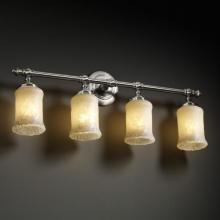 Justice Design Group GLA-8524-16-AMBR-CROM - Tradition 4-Light Bath Bar