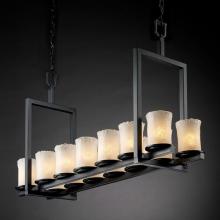 Justice Design Group GLA-8769-16-WHTW-MBLK-LED14-9800 - Dakota 14-Light Bridge LED Chandelier (Short)