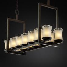 Justice Design Group GLA-8769-16-CLRT-DBRZ - Dakota 14-Light Bridge Chandelier (Short)