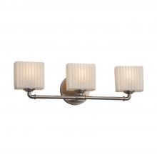 Justice Design Group PNA-8463-55-PLET-NCKL - Bronx 3-Light Bath Bar