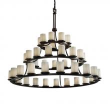 Justice Design Group POR-8714-10-WFAL-DBRZ - Dakota 45-Light 3-Tier Ring Chandelier