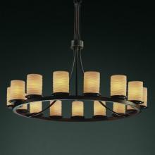 Justice Design Group POR-8715-10-BANL-DBRZ - Dakota 15-Light 1-Tier Ring Chandelier