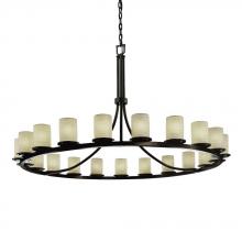 Justice Design Group POR-8716-10-WFAL-DBRZ - Dakota 21-Light 1-Tier Ring Chandelier