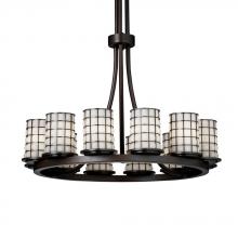 Justice Design Group WGL-8763-10-GRCB-MBLK - Dakota 12-Light Ring Chandelier (Tall)