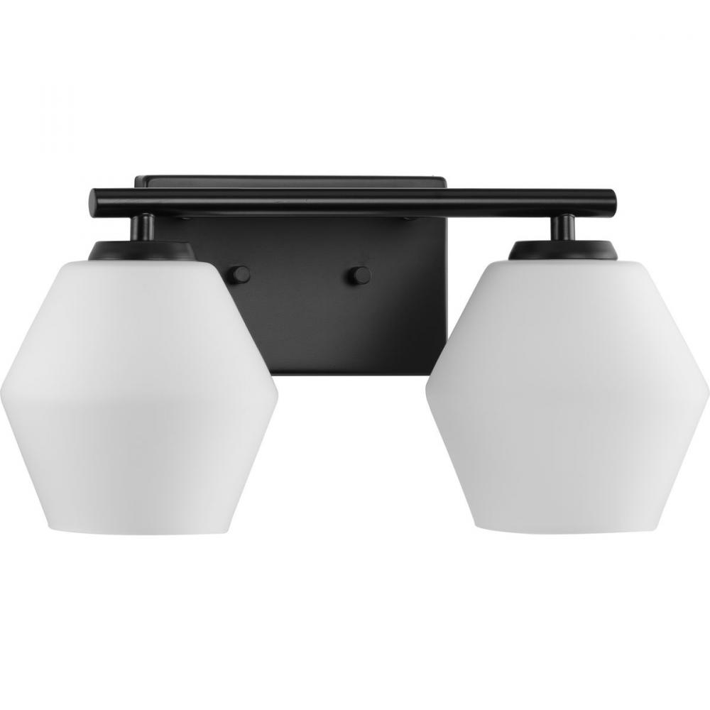 Copeland Collection Two-Light Matte Black Mid-Century Modern Vanity Light