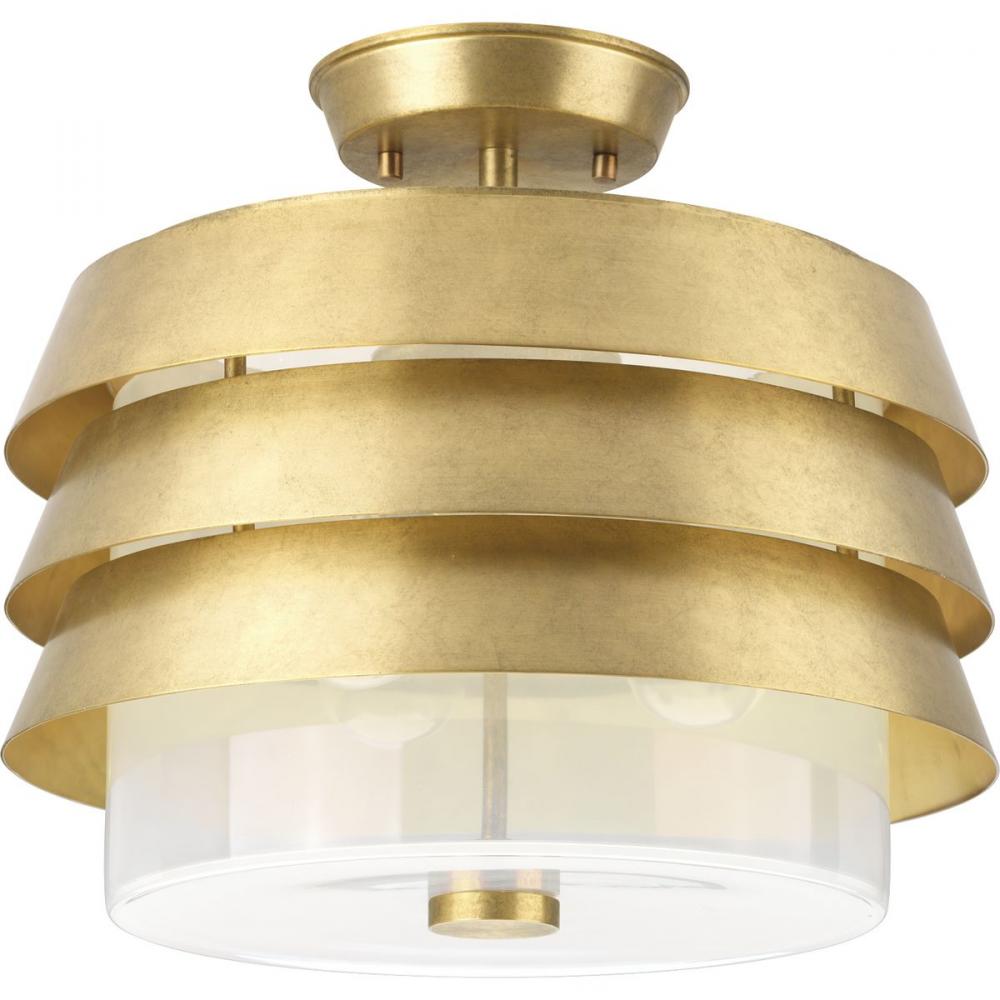 POINT DUMEÂ® byJeffrey Alan Marks for Progress Lighting Sandbar Collection Brushed Brass Semi-Flush