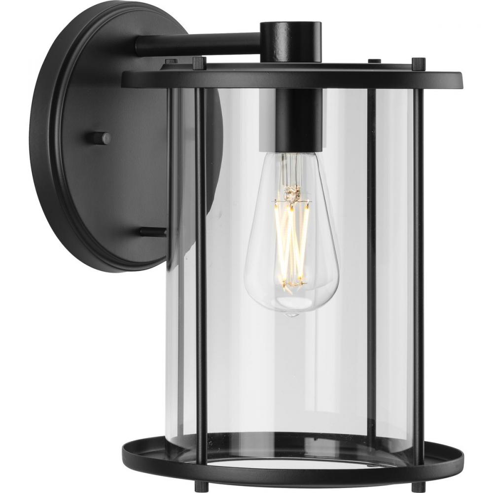 Gunther One-Light Matte Black Modern Farmhouse Large Wall Lantern