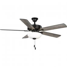  P250078-31M-WB - AirPro 52 in. Matte Black 5-Blade AC Motor Transitional Ceiling Fan with Light