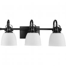 Progress P300428-31M - Preston Collection Three-Light Coastal Matte Black Bath and Vanity Light