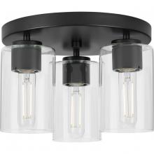 Progress P350237-31M - Cofield Collection 12 in. Three-Light Matte Black Transitional Flush Mount