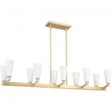 Progress P400396-109 - Tosca Collection Ten-Light Brushed Bronze Modern Luxe Linear Chandelier