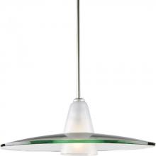 Progress P5012-09 - Modern Pendant One-Light Brushed Nickel Clear and Etched Glass Pendant Light