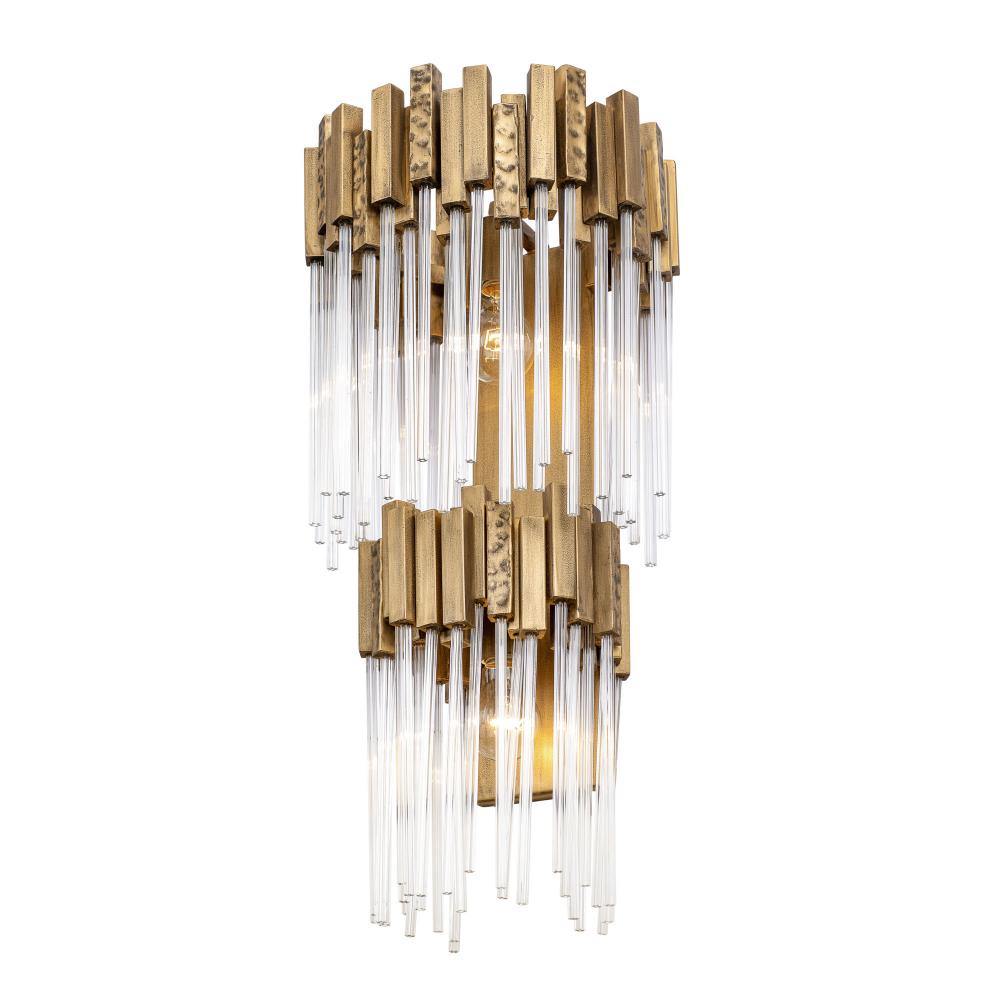 Matrix 2-Lt 2-Tier Sconce - Havana Gold