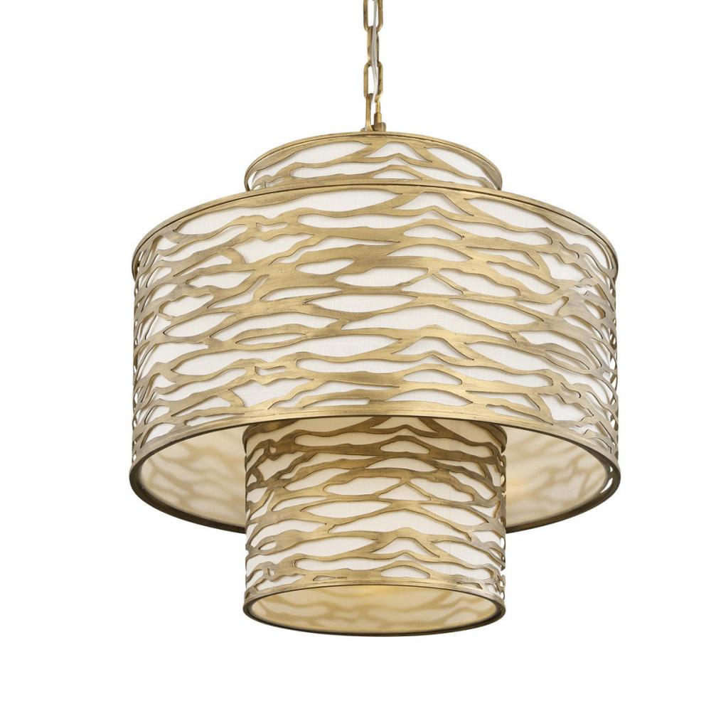 Kato 4-Lt 3-Tier Pendant - Havana Gold