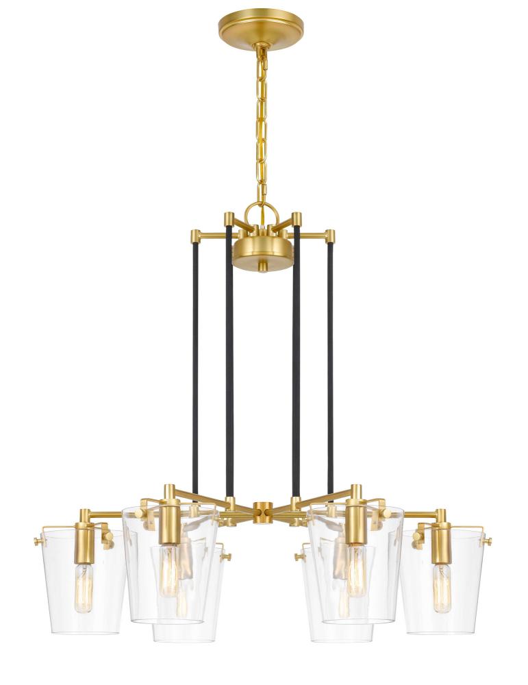 Arlo 6-Lt Chandelier - Black/Brass