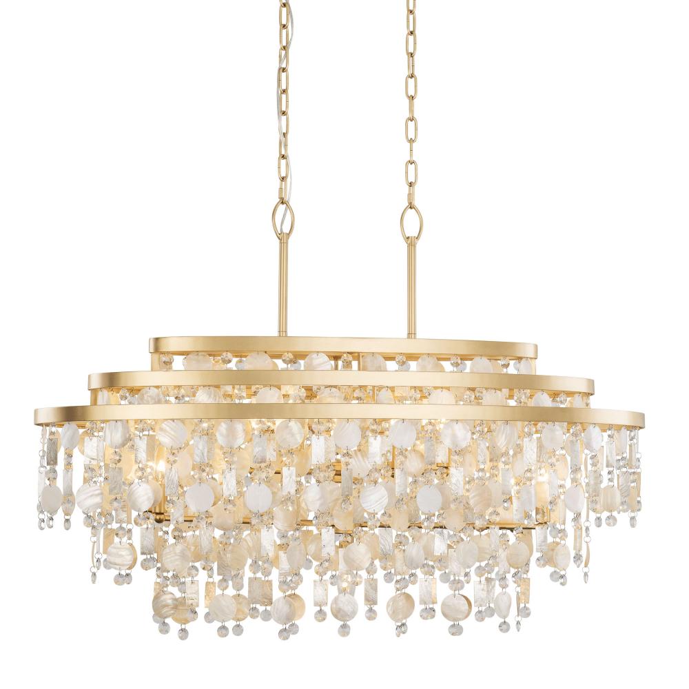 Kalani 9-Lt Linear Pendant - French Gold