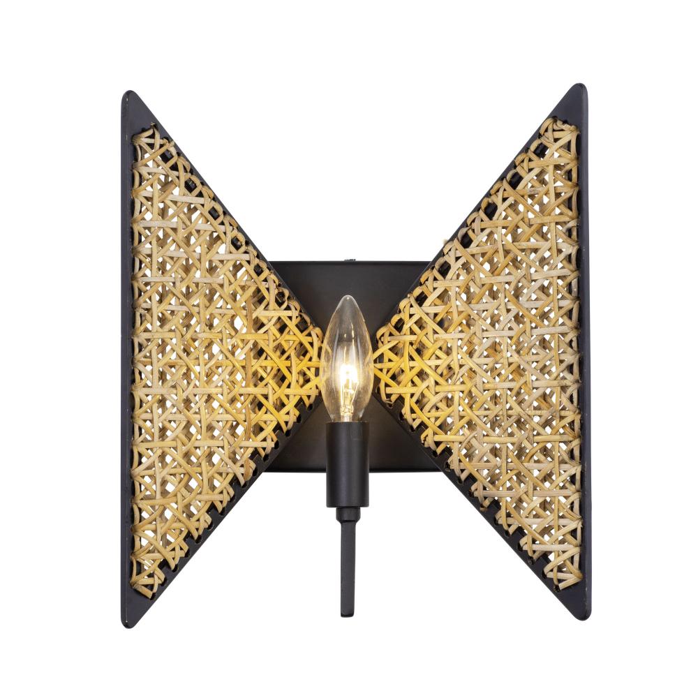 Machina 1-Lt Sconce - Matte Black/Sulihiya